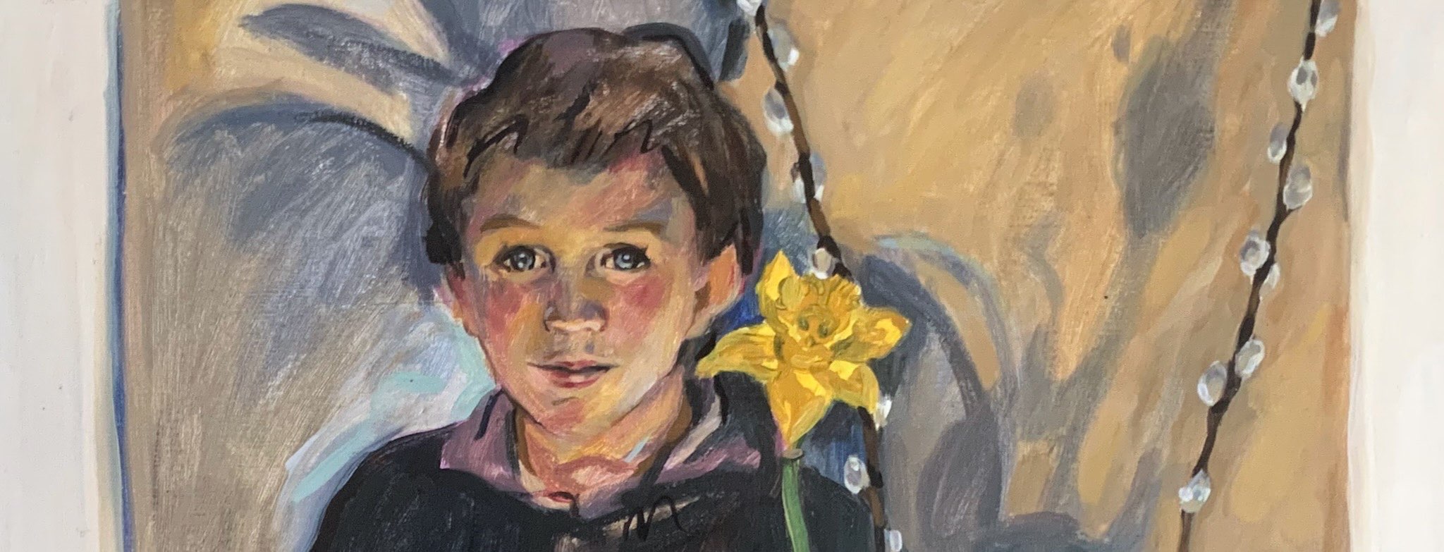 A painting of Peat as a child